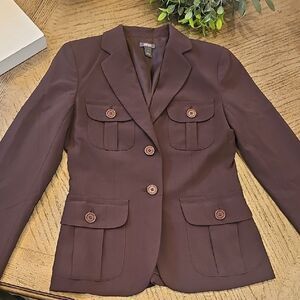 Kenneth Cole Reaction Dark Brown Blazer Size 2